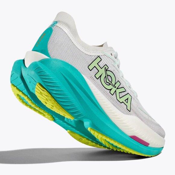 Hoka Women's Mach X 2 - Frost / Electric Aqua - Size 9 - Picture 2 of 12